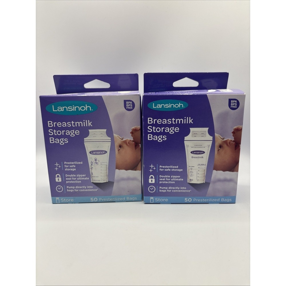 Lansinoh Breastmilk Storage Bags - Super Strong & Pre-Sterilized - 100 count